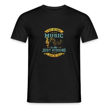 Music Life Musical Musician Gift - T-shirt homme - noir - Devant - AI Model Male 178 light (178cm)