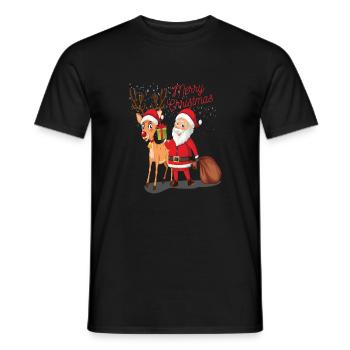 Père Noël - T-shirt homme - noir - Devant - AI Model Male 178 light (178cm)
