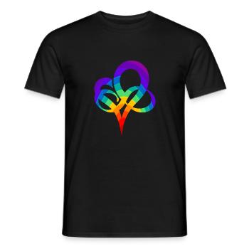 Colorful LGBTQ heart symbol polyamory gift - Men's T-Shirt - black - Front - AI Model Male 178 light (178cm)