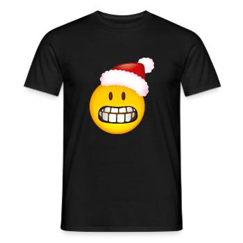 Smiley Glossy Desperate Christmas - Men's T-Shirt - black - Front - AI Model Male 178 light (178cm)