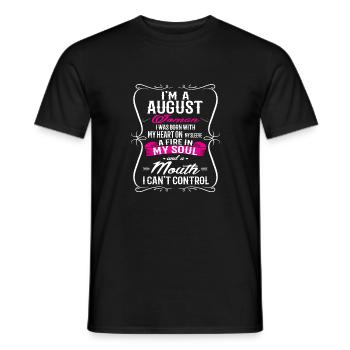AUGUST WOMAN - Men's T-Shirt - black - Front - AI Model Male 178 light (178cm)