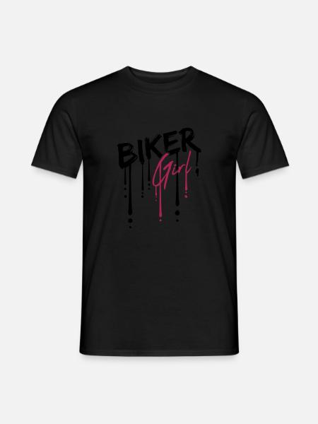 Drop biker girl - Men's T-Shirt - black