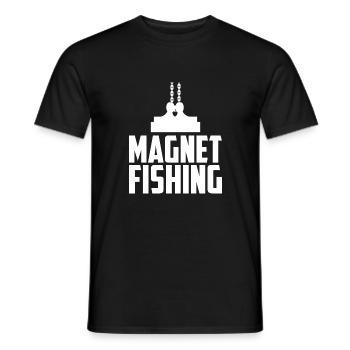 Magnet Fishing / Magnet Fischen / Sondel / Sondeln - Männer T-Shirt - Schwarz - Vorne - AI Model Male 178 light (178cm)