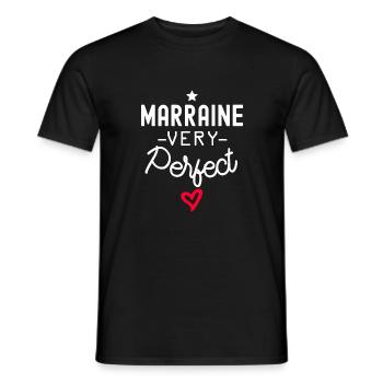 marraine very perfect / marraine parfaite - T-shirt homme - noir - Devant - AI Model Male 178 light (178cm)