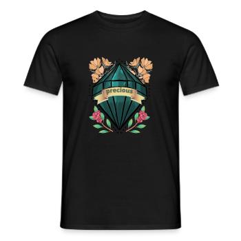 Precious Floral Gemstone - Men's T-Shirt - black - Front - AI Model Male 178 light (178cm)