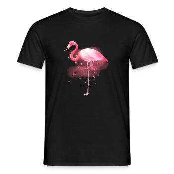 Flamingo Design Watercolor Cute Wild Bird Graphic - Männer T-Shirt - Schwarz - Vorne - AI Model Male 178 light (178cm)