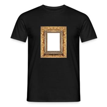 Photo de mariage d’un cadre photo d’or Personnalisé - T-shirt homme - noir - Devant - AI Model Male 178 light (178cm)