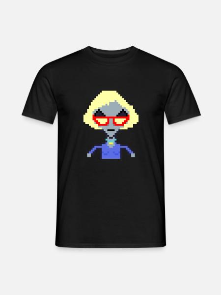 Pixel Alien "Carla Reporter" - Men's T-Shirt - black