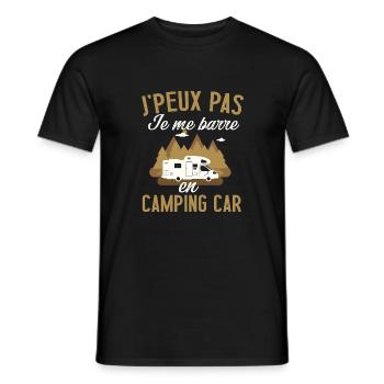 Je peux pas je me barre en camping car - T-shirt homme - noir - Devant - AI Model Male 178 light (178cm)