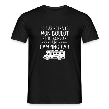 Je suis retraité mon boulot conduire camping car - T-shirt homme - noir - Devant - AI Model Male 178 light (178cm)