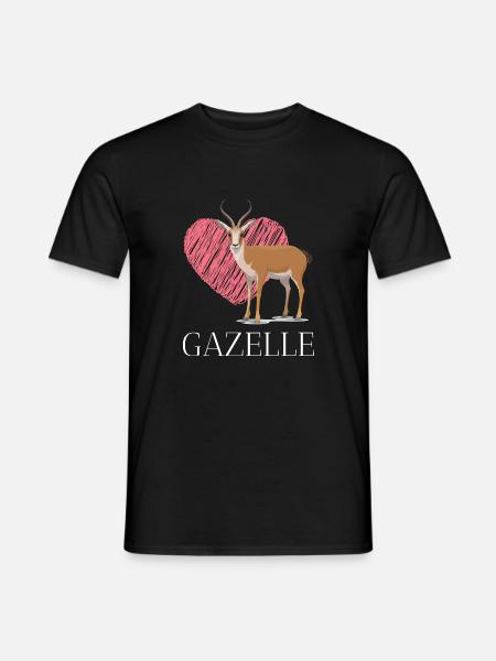 Gazelle - Männer T-Shirt - Schwarz