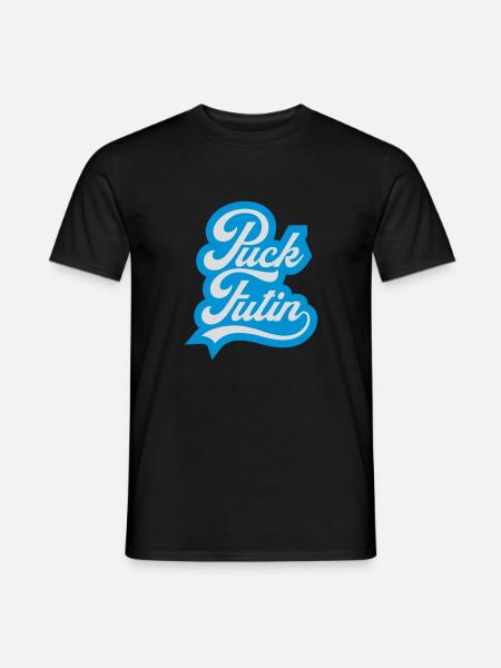 puck futin logo design - Men's T-Shirt - black