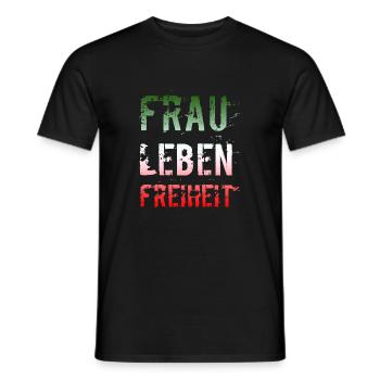 Frau Leben Freiheit Iran - Männer T-Shirt - Schwarz - Vorne - AI Model Male 178 light (178cm)