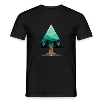 Der dreieckige Baum - Männer T-Shirt - Schwarz - Vorne - AI Model Male 178 light (178cm)