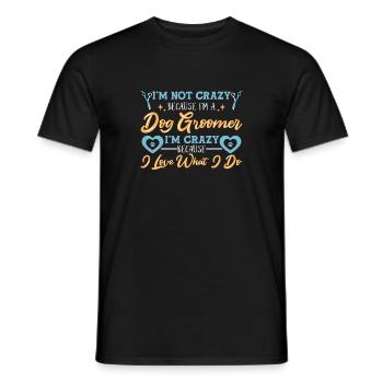 Toiletteur pour chiens Toiletteur pour chien - T-shirt homme - noir - Devant - AI Model Male 178 light (178cm)