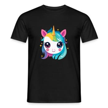 A rainbow unicorn - Men's T-Shirt - black - Front - AI Model Male 178 light (178cm)