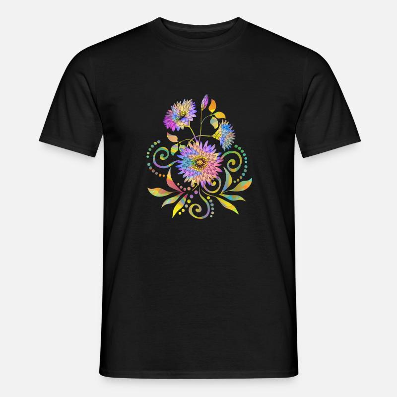 Blumen - Männer T-Shirt - Schwarz