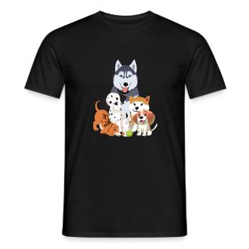 Funny Hunde Team - Männer T-Shirt - Schwarz - Vorne - AI Model Male 178 light (178cm)