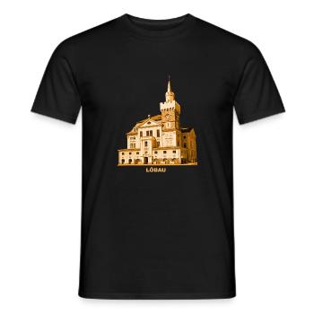 Löbau Rathaus Oberlausitz Görlitz Sachsen - Männer T-Shirt - Schwarz - Vorne - AI Model Male 178 light (178cm)