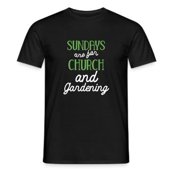 Sundays are for church and gardening funny gift - T-shirt homme - noir - Devant - AI Model Male 178 light (178cm)