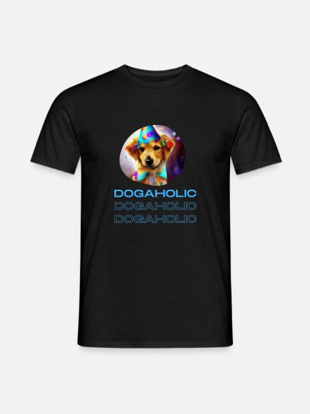 Dogaholic T-shirt Statement Tshirt für Hundefans - Männer T-Shirt - Schwarz