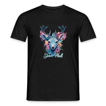 Steirer Madl mit Hirsch Steiermark Design - Männer T-Shirt - Schwarz - Vorne - AI Model Male 178 light (178cm)
