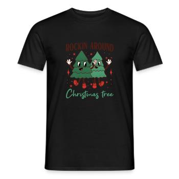 Rockin Around Christmas Tree - Men's T-Shirt - black - Front - AI Model Male 178 light (178cm)