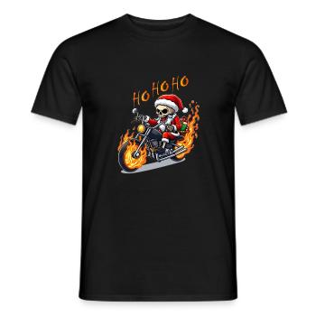 Evil Skeleton Santa - Men's T-Shirt - black - Front - AI Model Male 178 light (178cm)