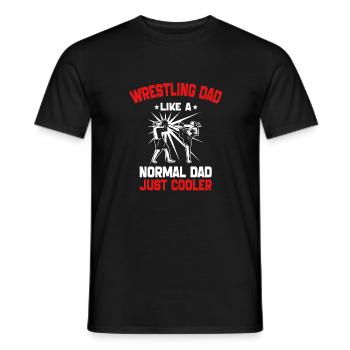 Wrestling Dad Like a Normal Dad Just Cooler - Men's T-Shirt - black - Front - AI Model Male 178 light (178cm)