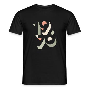 1976 Design rétro - T-shirt homme - noir - Devant - AI Model Male 178 light (178cm)