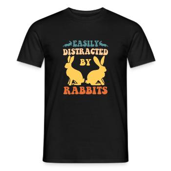 Easily Distracted By Rabbits - Men's T-Shirt - black - Front - AI Model Male 178 light (178cm)