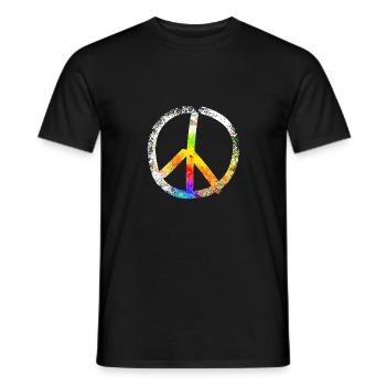 peace sign speckled 03 - Men's T-Shirt - black - Front - AI Model Male 178 light (178cm)