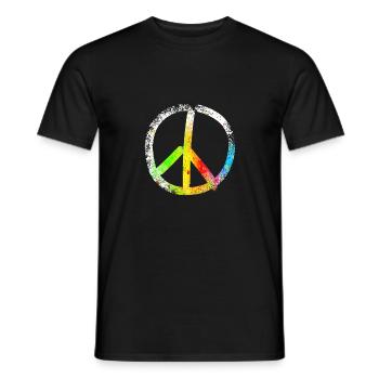 peace sign speckled 02 - Men's T-Shirt - black - Front - AI Model Male 178 light (178cm)