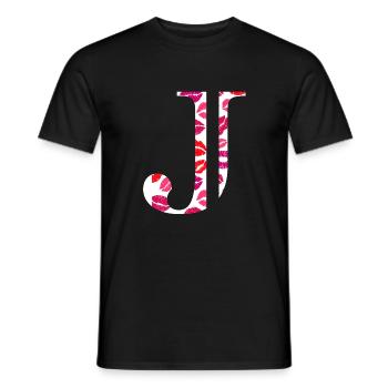 Letter j kisses - Men's T-Shirt - black - Front - AI Model Male 178 light (178cm)