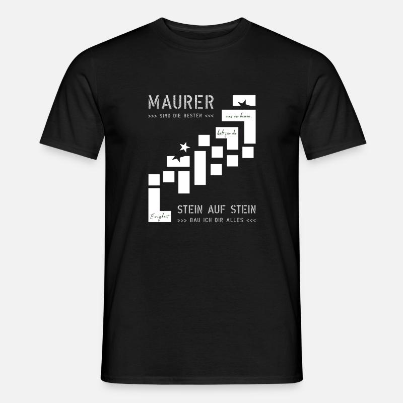 Mauer Hochbau Hausbauer - Männer T-Shirt - Schwarz