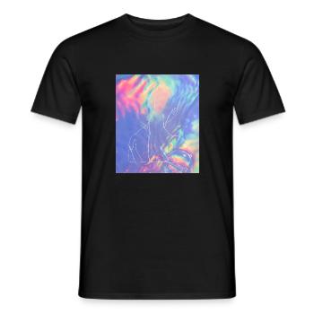 Purple Abstract Holographic Gradient - Men's T-Shirt - black - Front - AI Model Male 178 light (178cm)