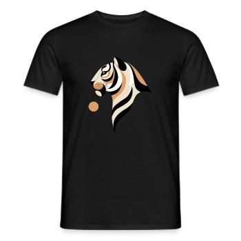Abstract Tiger - Men's T-Shirt - black - Front - AI Model Male 178 light (178cm)