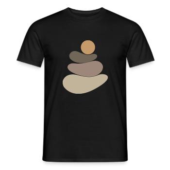 Braunes Stein-/Felsen-Logo - Männer T-Shirt - Schwarz - Vorne - AI Model Male 178 light (178cm)