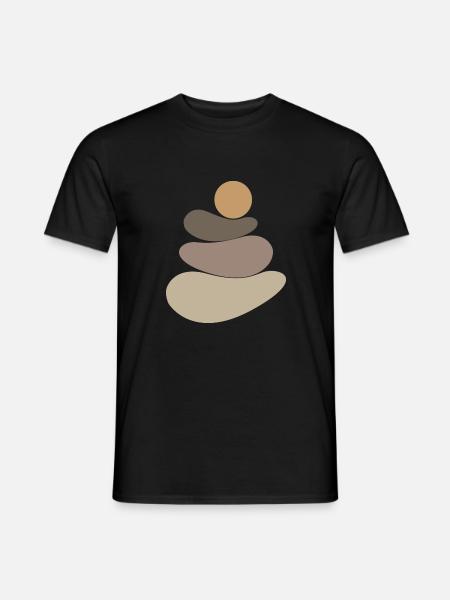 Brown stone/rock logo - Men's T-Shirt - black