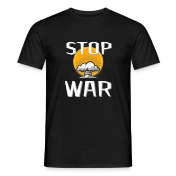 STOP WAR - T-shirt homme - noir - Devant - AI Model Male 178 light (178cm)