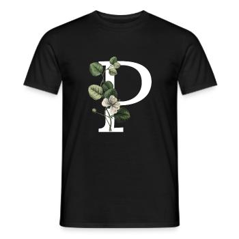 Buchstabe P Grüne Botanik - Männer T-Shirt - Schwarz - Vorne - AI Model Male 178 light (178cm)