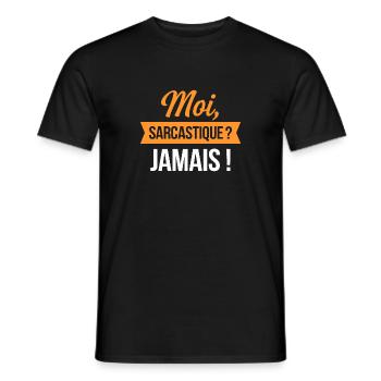 Moi, sarcastique ? Jamais - T-shirt homme - noir - Devant - AI Model Male 178 light (178cm)