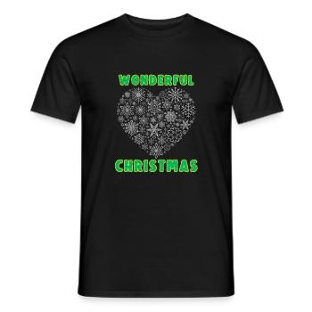Wonderful Christmas Graphic Lettering T-Shirt - Men's T-Shirt - black - Front - AI Model Male 178 light (178cm)