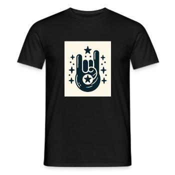Rock On Hand-Geste mit den Stars - Männer T-Shirt - Schwarz - Vorne - AI Model Male 178 light (178cm)