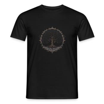 Ornamental Tree - Men's T-Shirt - black - Front - AI Model Male 178 light (178cm)