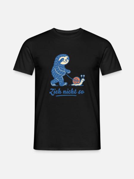 Zieh nicht so – Faultier & Schnecke im Slow-Motion - Männer T-Shirt - Schwarz
