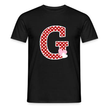 Buchstabe g Herz - Männer T-Shirt - Schwarz - Vorne - AI Model Male 178 light (178cm)