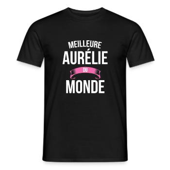 Meilleure Aurélie du monde femme - T-shirt homme - noir - Devant - AI Model Male 178 light (178cm)