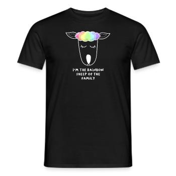 Rainbow Sheep rainbow sheep LGBTQ - Men's T-Shirt - black - Front - AI Model Male 178 light (178cm)