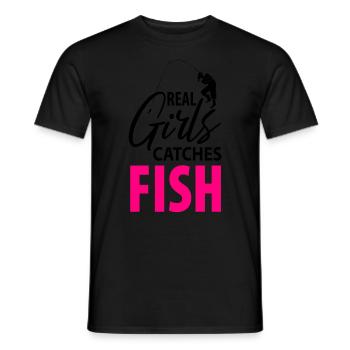 Pêche pêche pêche dames pêcher - T-shirt homme - noir - Devant - AI Model Male 178 light (178cm)